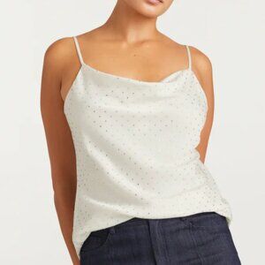 Cinq à Sept 'Marta' Crystal-Embellished Sleeveless Cami Top, Ivory